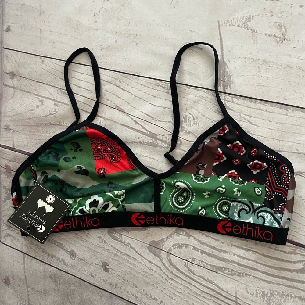 Ethika Paisley Camo Bralette L